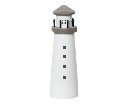 Faro in legno di pino dia.9.5cm Alt.30cm-bianco