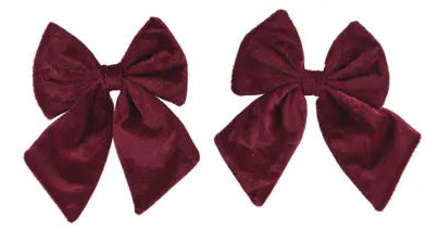 Fiocco in velluto lun.14 lar.17cm alt. 0.5 cm pz. 2-bordeaux