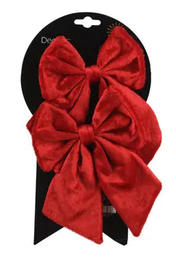 Fiocco in velluto lun.14 lar.17cm alt. 0.5 cm pz. 2-rosso