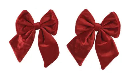 Fiocco in velluto lun.14 lar.17cm alt. 0.5 cm pz. 2-rosso