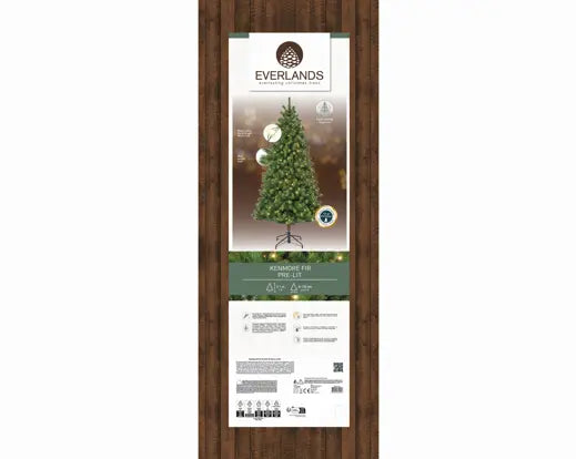 Albero Kenmore fir micro led dia 120 cm h. 210 cm-verde con luci incorporate bianco caldo