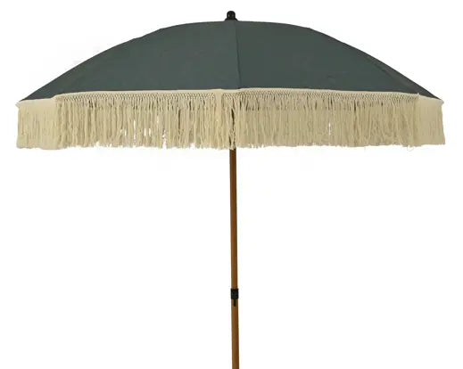 Ombrellone in alluminio con frange Dia.180cm Alt.216cm-verde