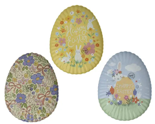 Piatto uovo latta Lun.23.5 cm Lar.18.5 cm Alt.2.5cm-multicolore