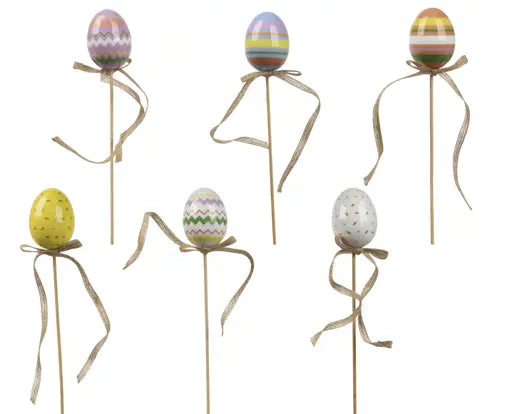 Pick uovo Dia 4cm Alt .6cm conf, pz. 6-multicolore