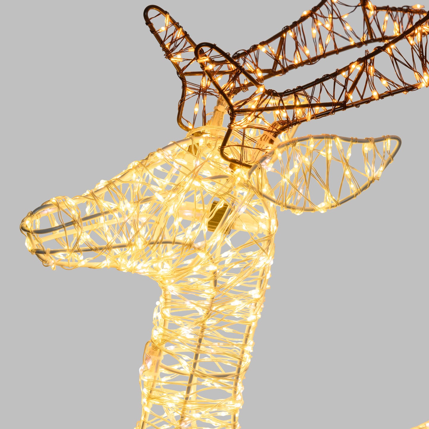 Renna 3D H80cm con zampa alzata RP HDM Metal Pro 2880 MicroLED FlashLED Diamond