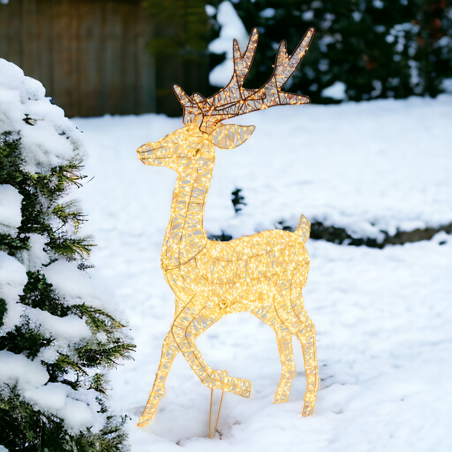 Renna 3D H80cm con zampa alzata RP HDM Metal Pro 2880 MicroLED FlashLED Diamond