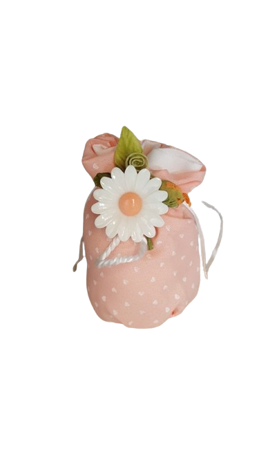 Sacchetto decorazione margherita d.8xh.14,5 confezione 12 pz.-salmone