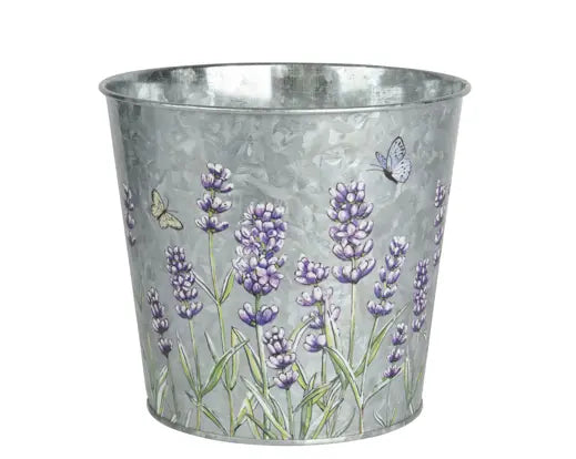 Contenitore zinco p/piante Dia 15cm Alt. 13.5cm-grigio