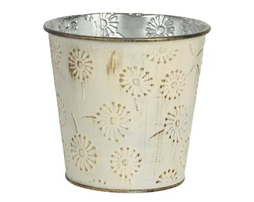 Vaso in zinco Dia.11cm Alt.10.6cm-crema