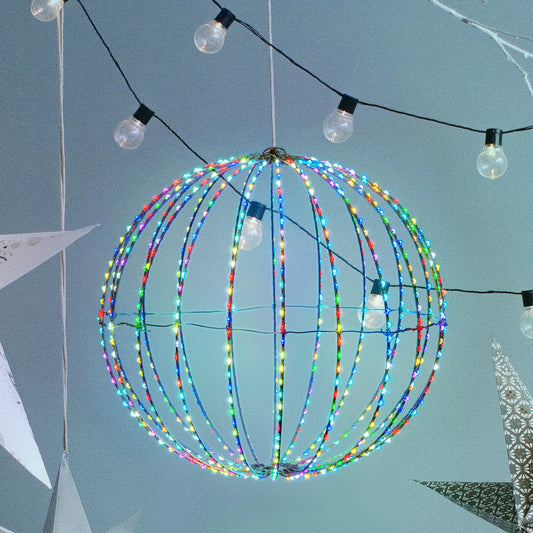 Sfera luminosa ø40cm 3DF Bianco Silver MicroLED Multiflash-multicolor