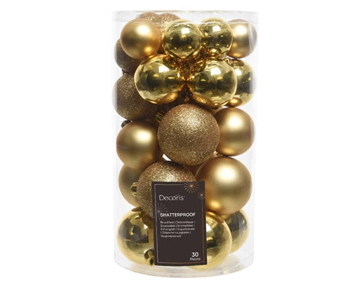 Sfere albero Natale d. 6 plt lucide-opache-glitter-oro