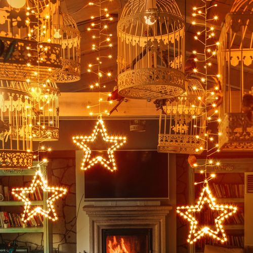 Ice Cluster Light 3 Stringhe 392 MicroLED FlashLED 200xH90cm-luce calda