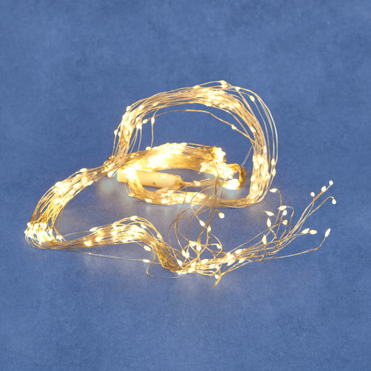 String Bundle Luca lighting filo argento 900 led IP44 l.300 cm-bianco caldo