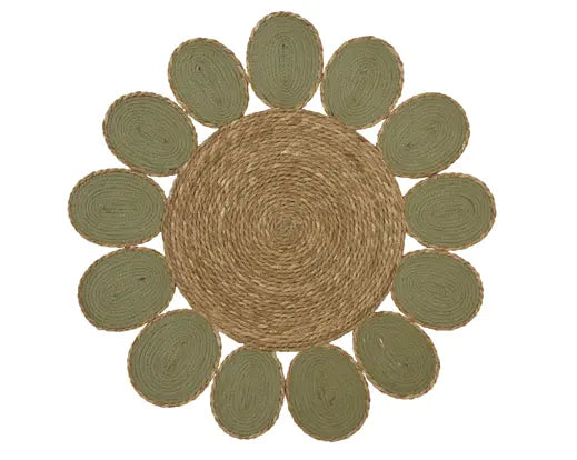 Tappeto in corda dia 90cmx Alt.1cm-verde