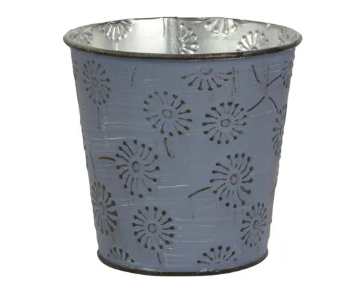 Vaso in zinco Dia.11cm Alt.10.6cm-blue